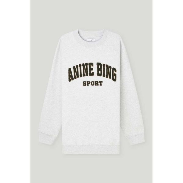 

anine ab bing designer sweatshirt women brand logo decal cotton sweater, Black