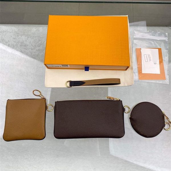 

leather small wallet woman mini coin purse zipper 3 pieces brand trio pouch clutch bags 0018281z, Red;black