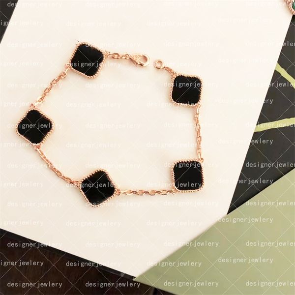 

fashion woman luxury bracelet 4/four leaf clover charm wholesale jewelry flower bracelet necklace elegant pearl mother and daughter birthday, Golden;silver