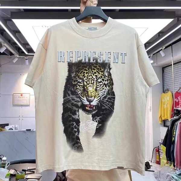 

men's plus tees leopard print vintage short-sleeved t-shirt for men women, Black;brown