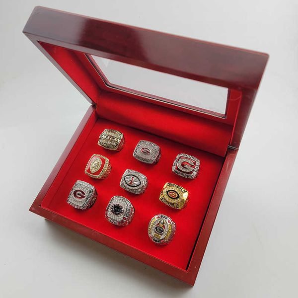 

2021 ncaa university of georgia bulldog 9 sets university league championship ring reprint, Golden;silver
