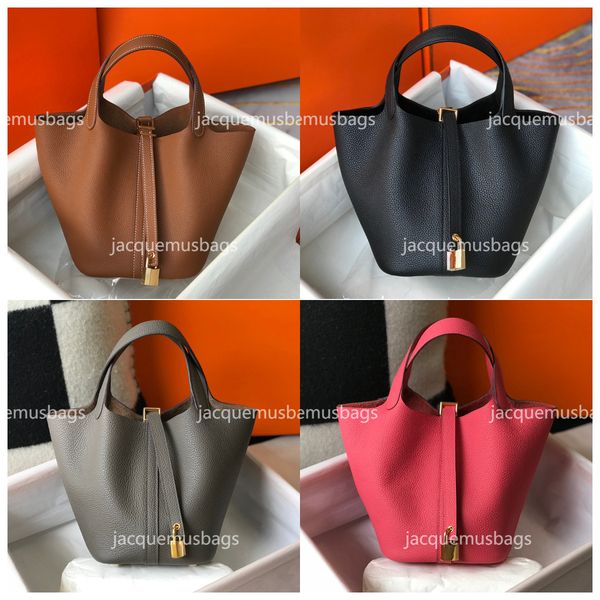

hermas layer 2023 picotin bags locks designer luxurious h litchi pattern basket 18cm large capacity handheld women shoulder bag
