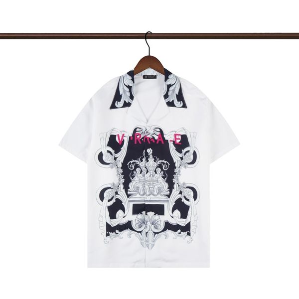 

2023 men's casual shirts spotted pattern wacko maria hawaiian shirt men women t-shirt beach tees oversized cx 8pla, White;black