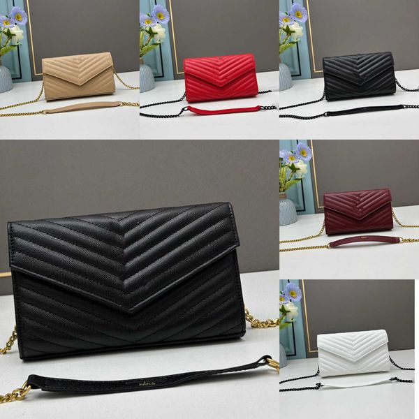 

woc kates luxury bag lady designer handbags hpb fashion caviar genuine leather gold black hardware 6 colors chain bags 23cm crossbody should