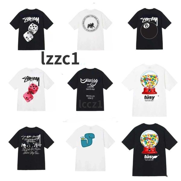 

men's t-shirts designer luxury fashion brand classic mens and womens t shirt dice pattern printed alphabet summer high street trend lum, White;black