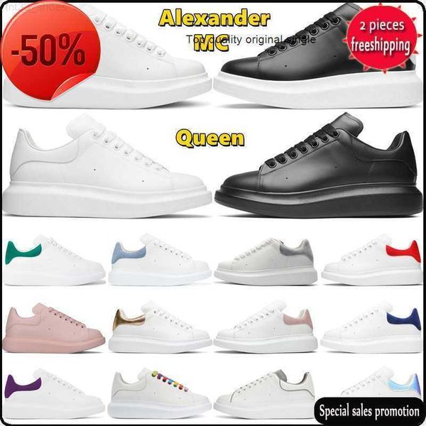 

running shoes designer mc queens alexander men women platform sneakers luxury suede leather mens tainers outdoor chaussures qjb gdz, Black