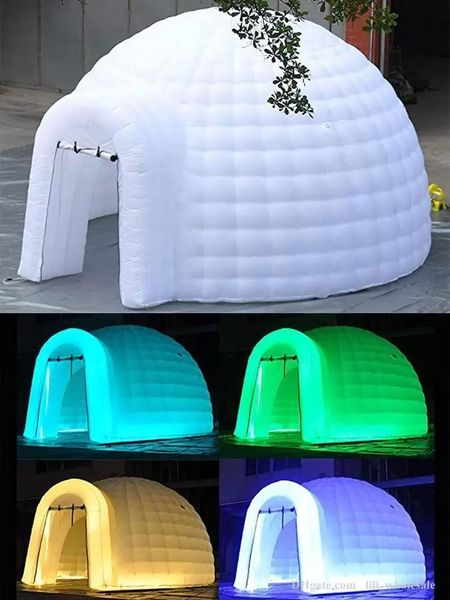 

oxford 16ft inflatable playhouse igloo dome tent with air blower and led lights house yurt for outdoor event party wedding exhibition