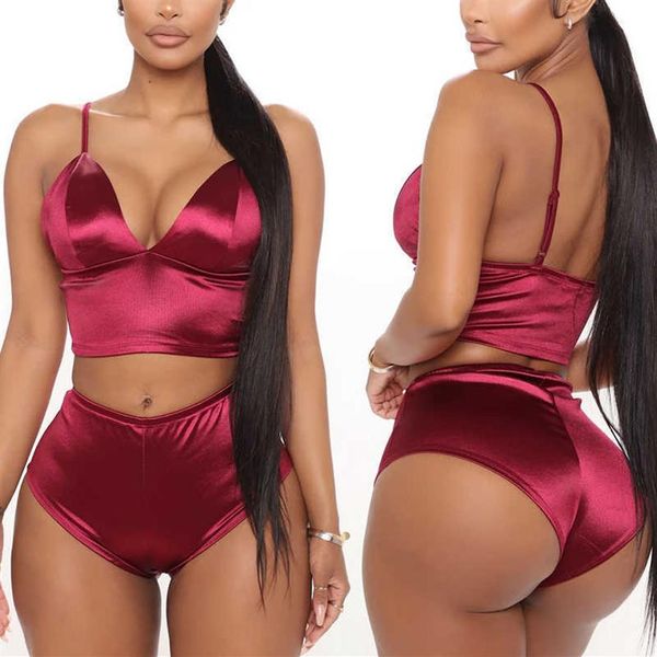

bra & briefs set women lingerie seamless panty push up bralette underwear set wine red satin open bras lingerie x06184s, Red;black