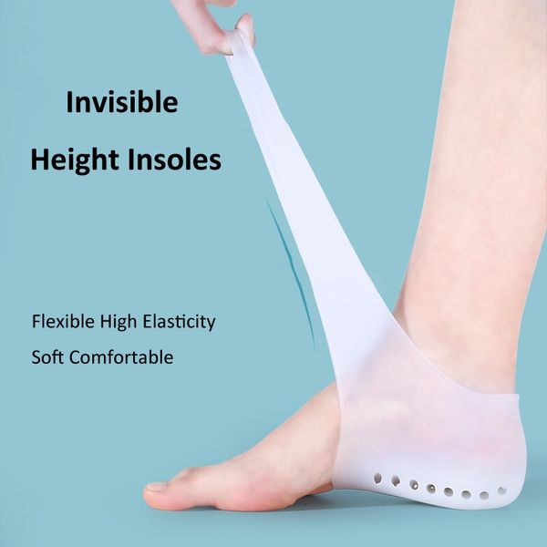 

shoe parts accessories invisible height increase insole soft silicone 15cm 25cm 35cm lift breathable shoes pad men women socks drop 230311, White;pink