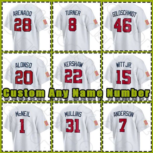 

custom mike trout baseball jerseys bobby witt jr. usa 2023 world nolan arenado nestor cortes clayton kershaw j.t. realmuto mookie betts kyle, Blue;black