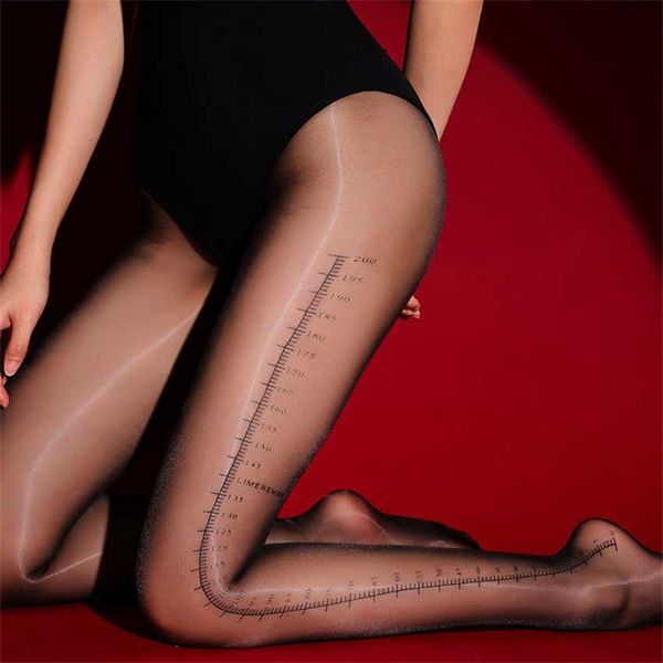 

oily scale silk stockings women's net red ultra-thin anti-hook black fashion personality print open crotch, Black;white