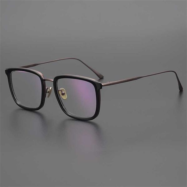 

sunglasses 2023 new japanese handmade male business copper wide face pure titanium ultra-light large short-sighted glasses frame, White;black
