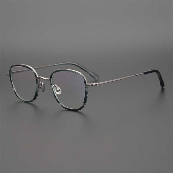 

sunglasses 2023 new japanese square frame color ultra light plate can be equipped with myopia manual fashionable men's and women's, White;black