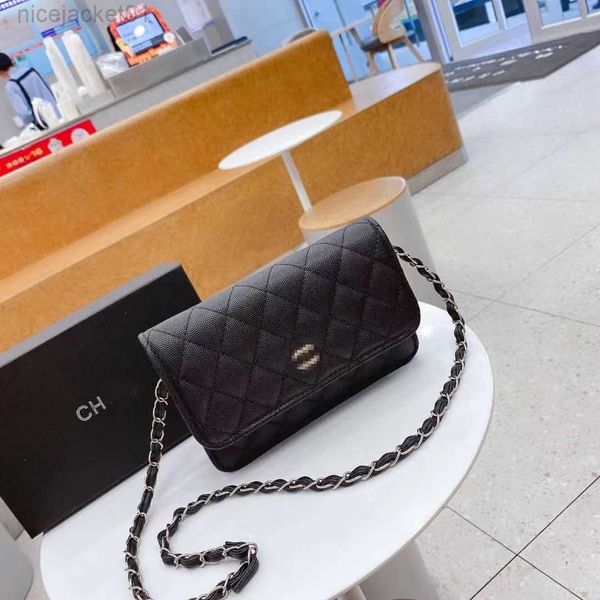 

designer channel cc women bag fashionable small fragrance one shoulder crossbody chain bag high capacity handheld women's bag 19x13 bla