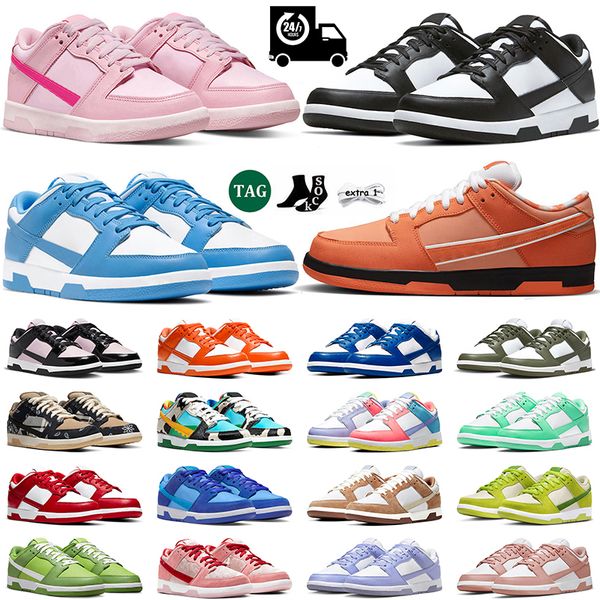 

men women shoes lows sneakers orange lobster panda white black triple pink unc grey fog syracuse university blue valentines day medium olive