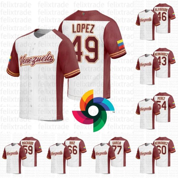 

custom venezuela 2023 world baseball classic jersey wbc jose alvarado carlos hernandez jesus luzardo jhoulys chacin jose alvarado pablo lope, Blue;black