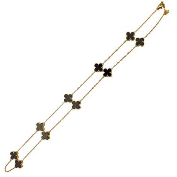 

luxury 10 clover pendant necklace handmade long necklaces for women gift, Silver