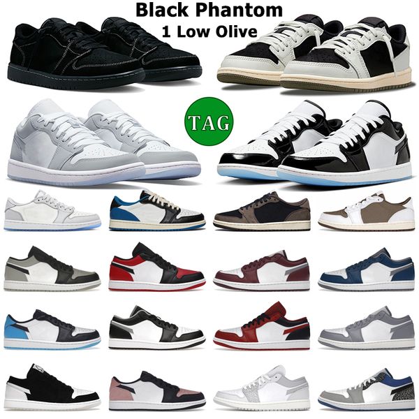 

og 1 low basketball shoes men women 1s lows black phantom olive reverse mocha concord wolf grey true blue bred shadow toe bordeaux mens