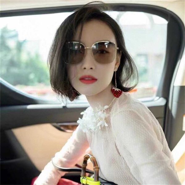 

sunglasses 2023 new g family ni ni's pendant chain net red anti ultraviolet sunglasses gg1030sk, White;black