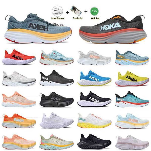 

hoka one bondi 8 carbon x2 running shoes mens women hokas platform sneakers trainers shock absorption highway designer outdoor climbing shoe