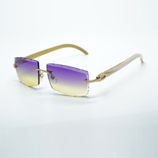 

buffs cool sunglasses 3524031 with pure white buffalo horn legs and 57 mm cut lens, White;black