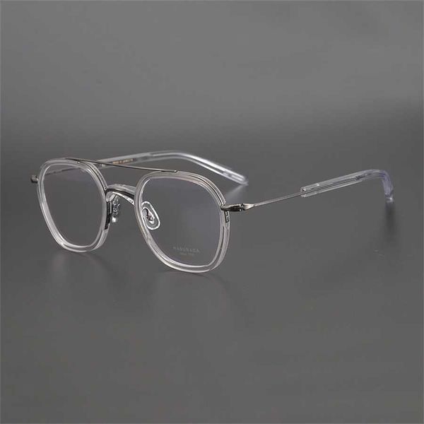 

sunglasses 2023 new masunaga permanent japanese handmade spectacle double beam frame pure titanium myopia glasses gms115, White;black