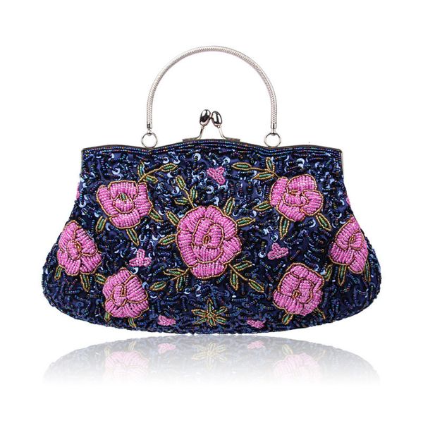 

evening bags classic vintage female luxury handmade beaded flower fine party purses handbags designer womens clutches purse 230313