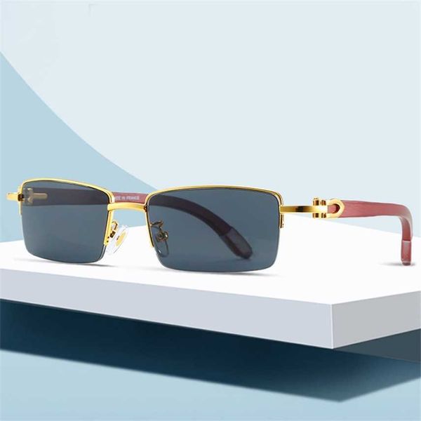 

sunglasses 2023 new new wooden spring leg men's and women's classic half sunglasses optical glasses frame with myopia, White;black