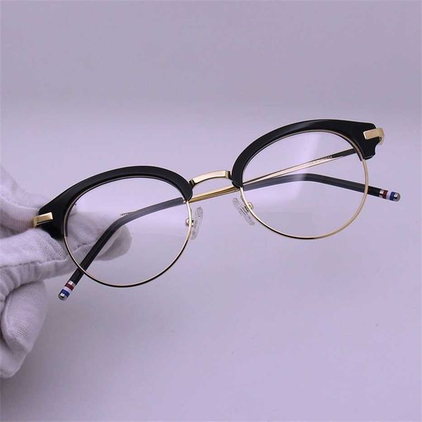 

sunglasses 2023 new metal round men's and women's fashionable korean version myopia lens ultra-light optical frame tb-706, White;black