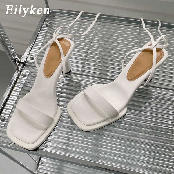 

sandal 2023 summer new brand ankle strap sandal women thin high heel lace up dress pumps shoes outdoor gladiator sandals 230302, Black