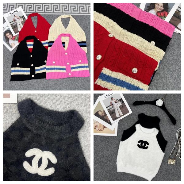 

DUPE Fashion Clothing chanel Knitted Sleeveless Vest Top