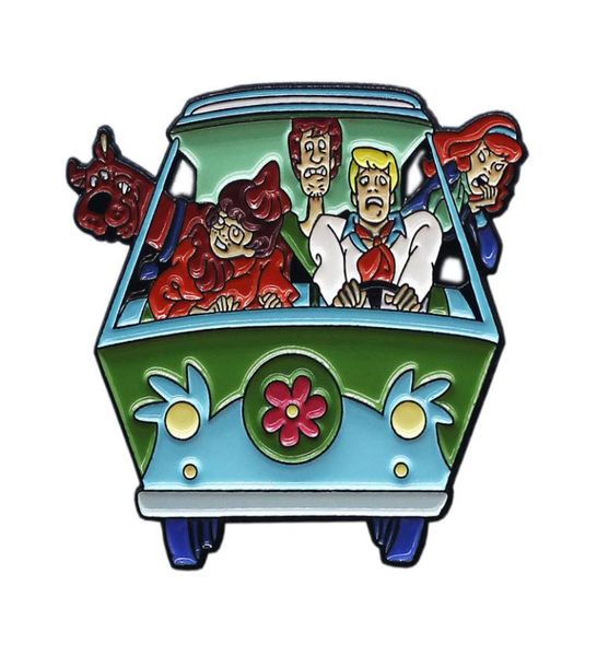 

cute minibus cartoon brooch creativity anime enamel pins fashion metal badges collecting children boutique gift1054773, Blue