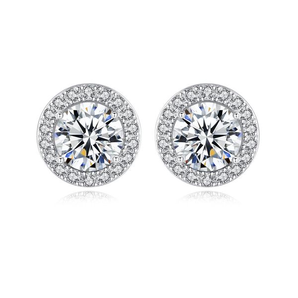 

designer earrings ear stud fashion diamond earing s925 women earring sterling silver earings lady moissanite stud earrings studs bling rappe, Golden;silver