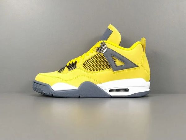 

4s basketball designer shoes lightning tour yellow white dark blue grey jumpman 4 man woman fashion sport zapatos sneakers excellent quality
