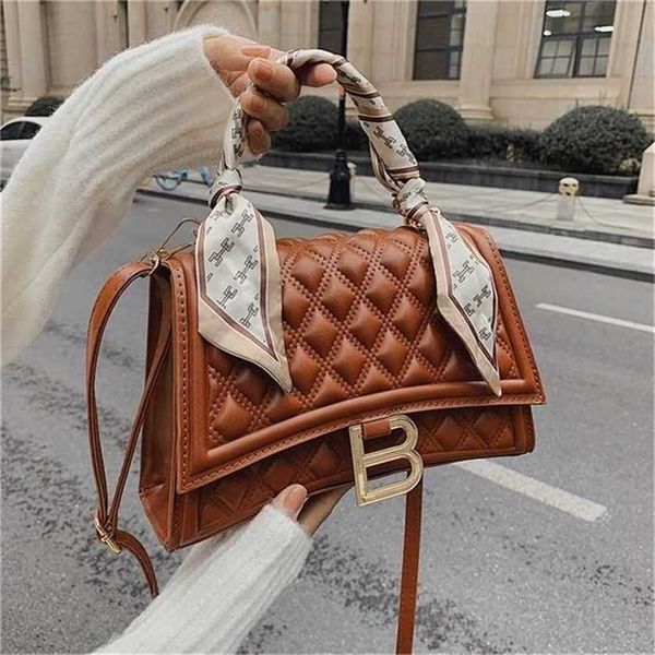 

handbag 2023 fashion women's bag leather quality handbag western silk scarf hand-held diagonal bag
