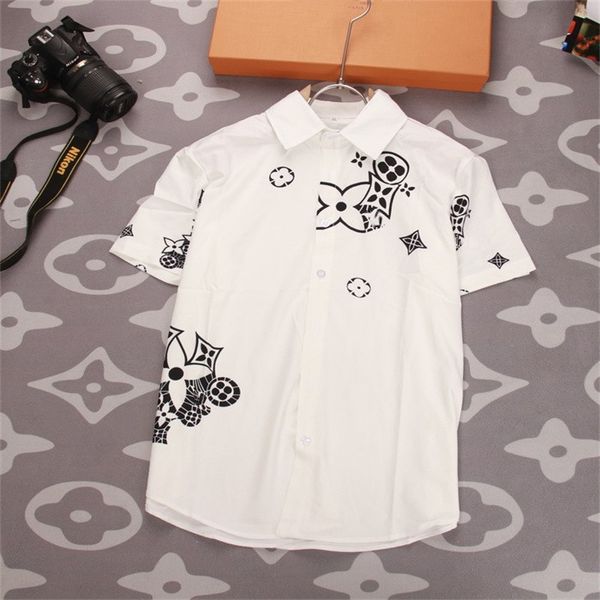 

men's shirt short sleeve solid casual business shirt -xxxl#22080, White;black