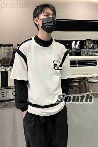 

men's t-shirts designer black and white bright thread interwoven short-sleeved t black color matching is really hard not to love casual, White;black