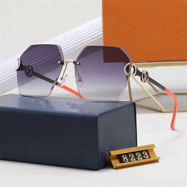 

sunglasses 2023 new new metal frameless cutting edge for women's ins trend personality advanced sense anti-ultraviolet sunglasses, White;black