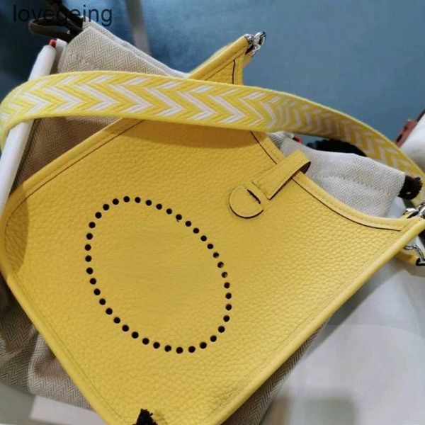 

designer bag h evelynbag 2023 tote hand sewn wax thread mini bags cowhide women's togo leisure 18cm with coc4