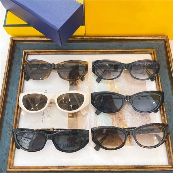 

sunglasses 2023 new f family fashion personalized letter temple cat eye lesbian sunglasses fashion fol032v, White;black