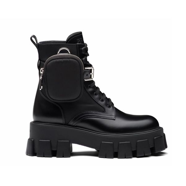 

2020 mens designer boots explorer oblique ankle boot women martin boots calfskin leanther boot platform rubber sole beat quality 31731, Black