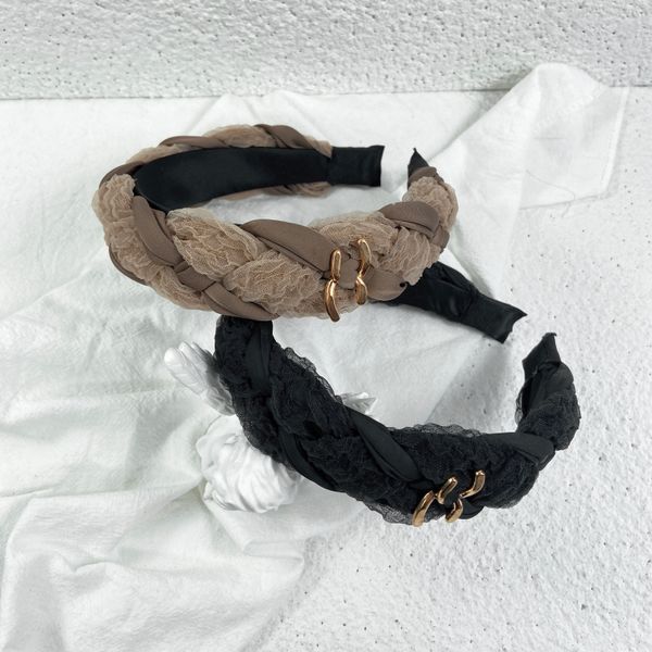 

luxury classical designer nylon lace headbands leather hair bands for women girl brand elastic headband casual fashion head wrap high qualit, Silver
