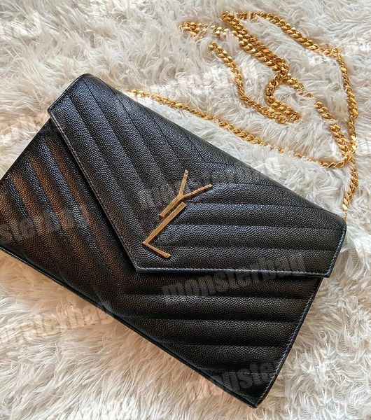 

designer chain wallet on chains crossbody shoulder bag flap luxury purse genuine leather envelope messenger cassandre matelasse de poudre em