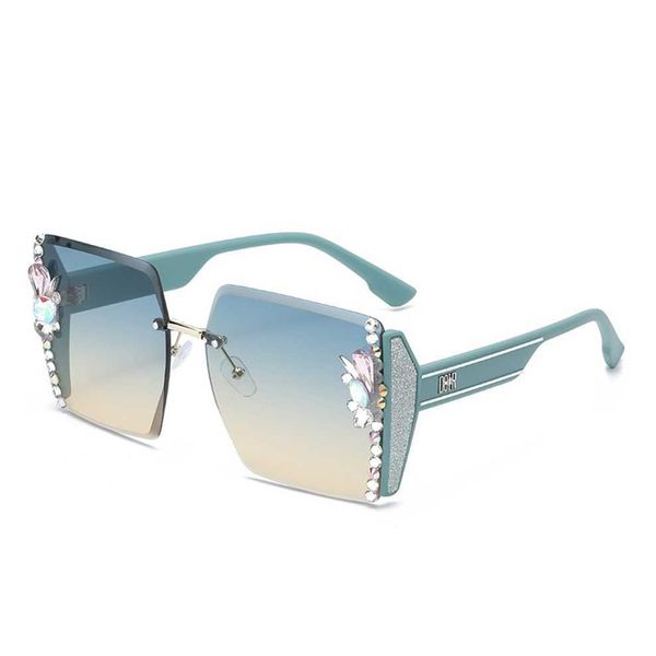 

sunglasses 2023 new new style diamond inlaid frame for women with high sense of ins large thin sunglasses small face anti ultraviolet, White;black