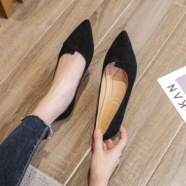 

dress shoes girls' spring black work occupation soft bottom pointed temperament versatile 3803 230313