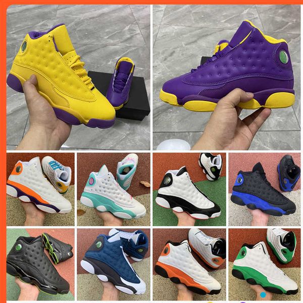 

13s jumpman 13 flint basketball shoes 11 11s mens womens lucky green soar playground lakers sports sneakers trainers size 3647, Black