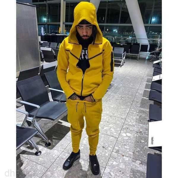 

men's tracksuits 2022 men's sports suit cotton brand tech fleece good quality hoodie male training wear sweatshirt set sweatpants., Gray