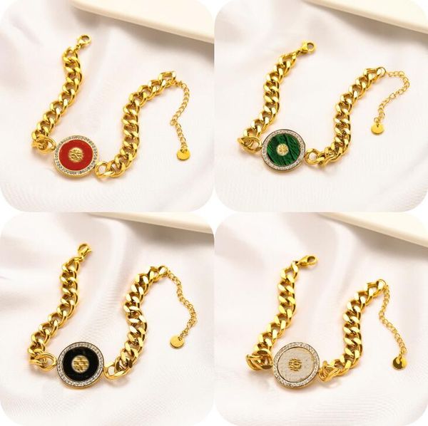 

fashion banshee bracelets chain white red & green black enamel medusa portrait pendants titanium steel ladies bracelet designer jewelry gift