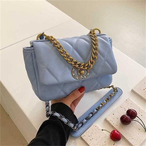 

handbag 2023 fashion women's bag leather quality handbag small female red hand-held lingge chain messenger spring small square bag