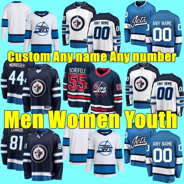 

#27 nikolaj ehlers reverse retro hockey jersey #26 blake wheeler #81 kyle connor mark scheifele pierre-luc dubois nate schmidt dale hawerchu, Black;red